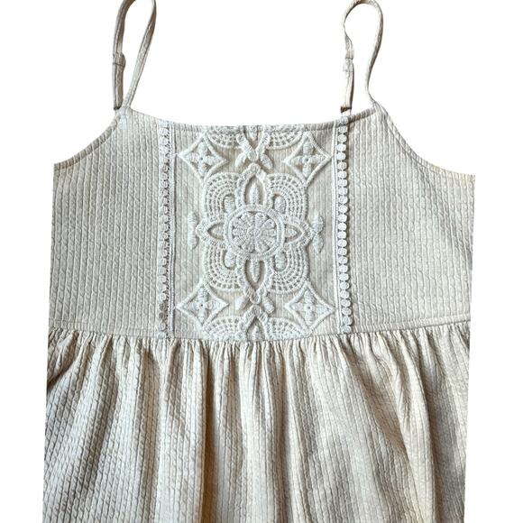 NEW Anthropologie Reath & Wren Cream Lace Peplum Tank Adjust Straps Womens Small - Picture 2 of 5